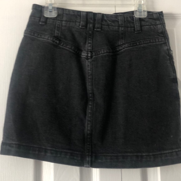 Free People Black Mini Denim Skirt - Picture 4 of 7